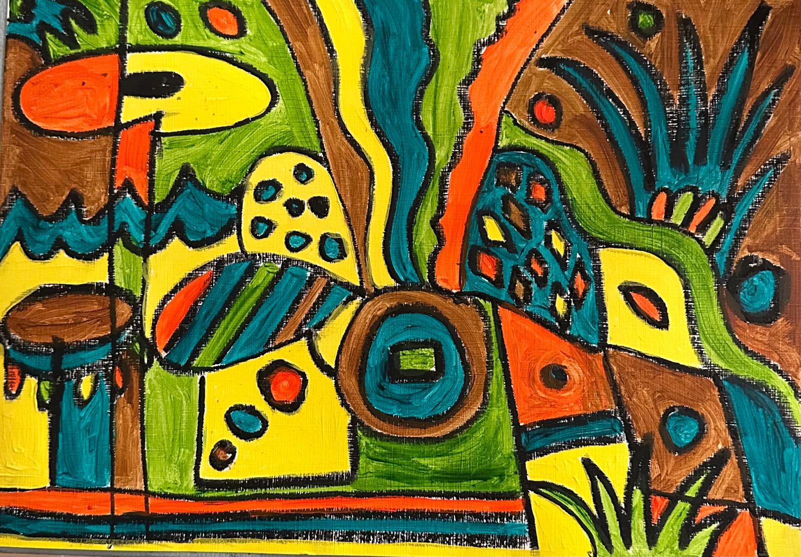 Colourful abstract drawing depicting the power of embracing your emotions through art and nature